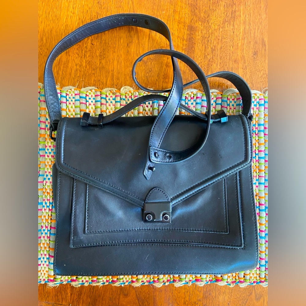 LOEFFLER RANDALL Black Rider Leather Satchel